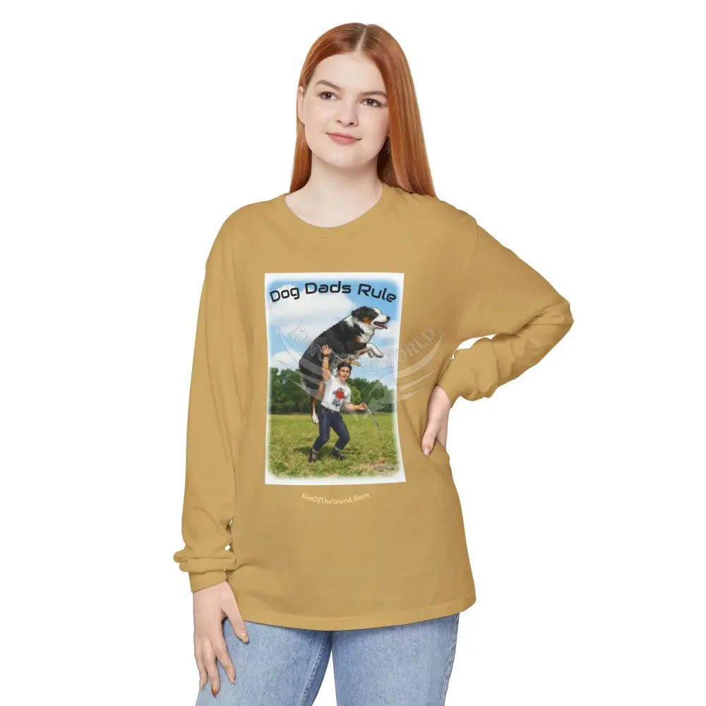 Giant Dog Men’s Tee ’Dog Dads Rule’ Long Sleeve Tee Long-sleeve