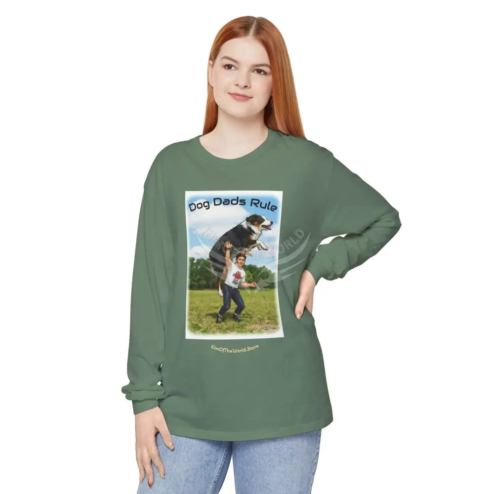 Giant Dog Men’s Tee ’Dog Dads Rule’ Long Sleeve Tee Long-sleeve