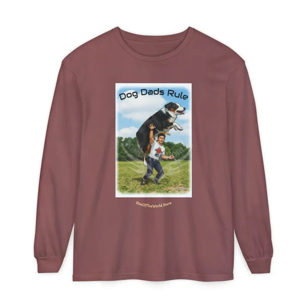 Giant Dog Men’s Tee ’Dog Dads Rule’ Long Sleeve Tee Brick / S Long-sleeve