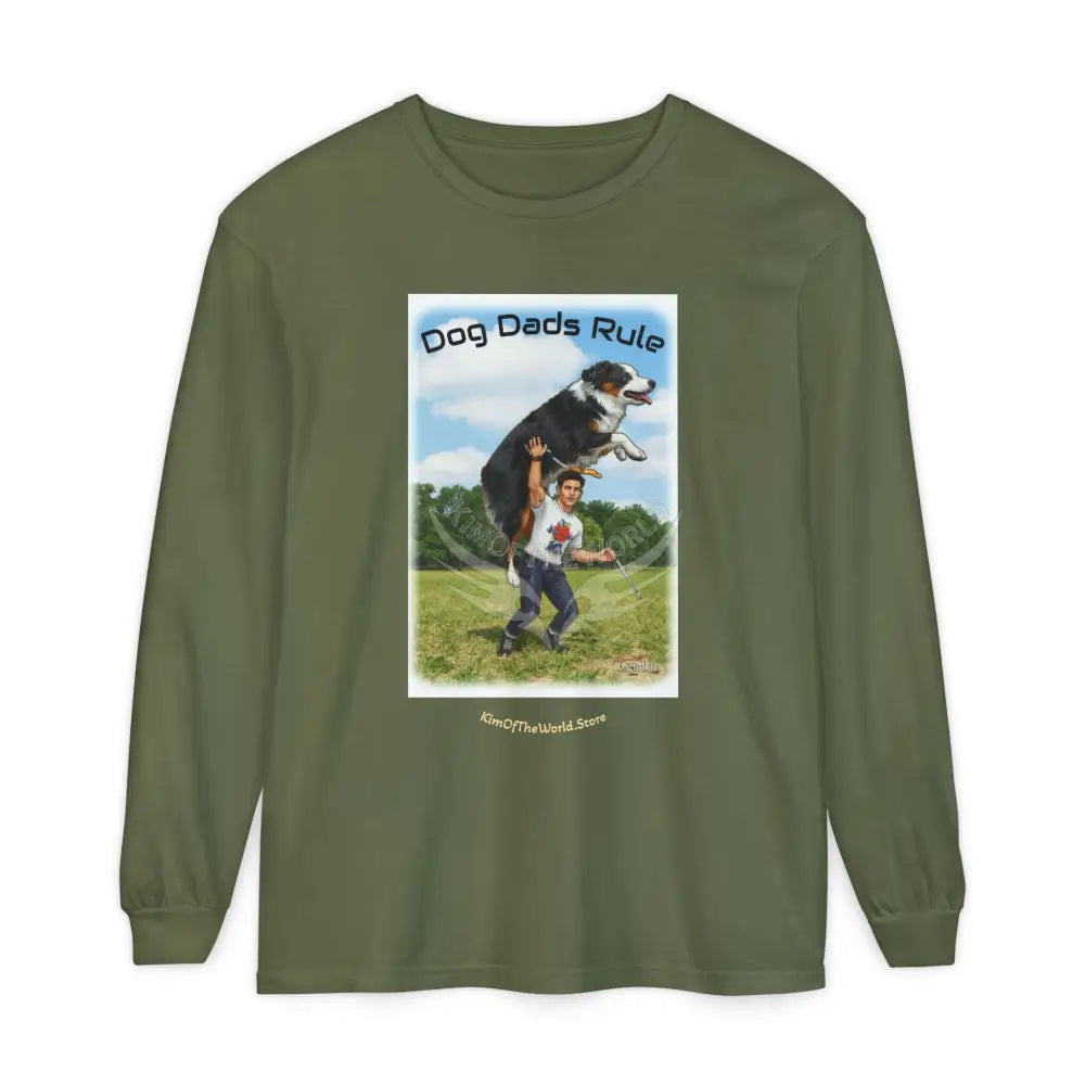 Giant Dog Men’s Tee ’Dog Dads Rule’ Long Sleeve Tee Hemp / S Long-sleeve