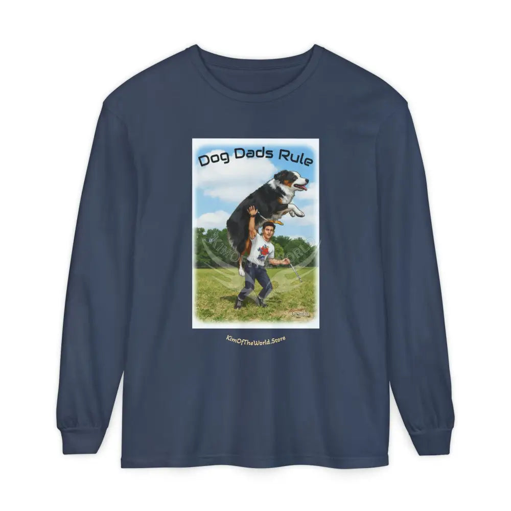 Giant Dog Men’s Tee ’Dog Dads Rule’ Long Sleeve Tee Midnight / S Long-sleeve