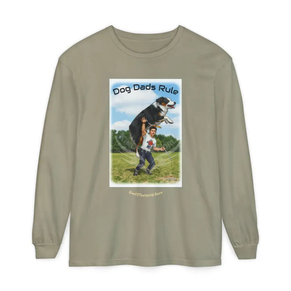 Giant Dog Men’s Tee ’Dog Dads Rule’ Long Sleeve Tee Sandstone / S Long-sleeve