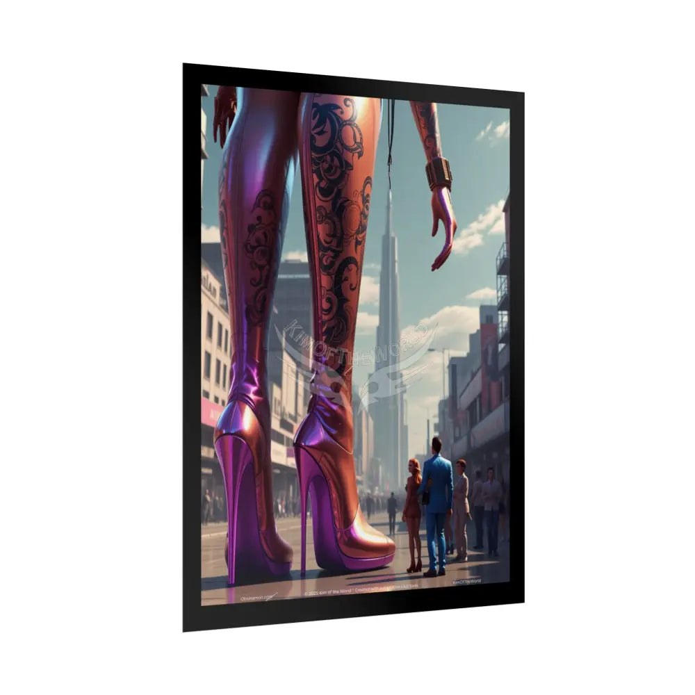 Giant Feet Tiny People - Tall Girlfriend Giantess Feet Stiletto High Heels Shoe Foot Fantasy Poster Poster