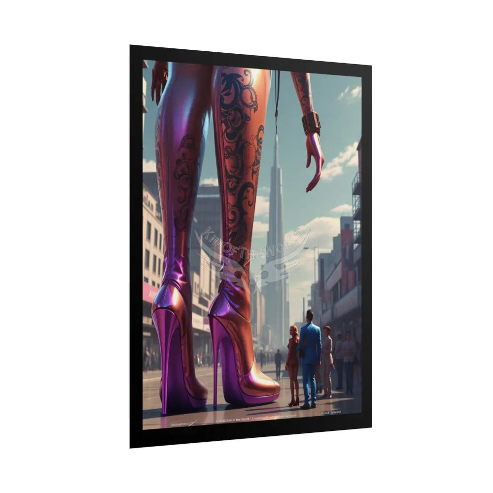 Giant Feet Tiny People - Tall Girlfriend Giantess Feet Stiletto High Heels Shoe Foot Fantasy Poster Poster