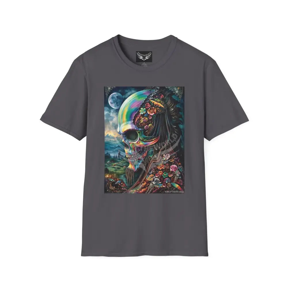 Giant Floral Skull - Softstyle T-Shirt Charcoal / XS T-Shirt