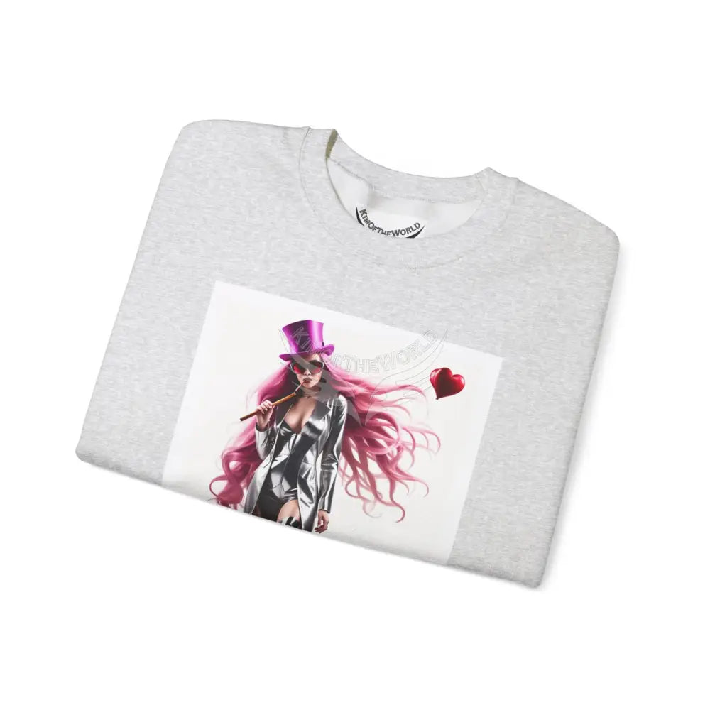 Giant Girlfriend Fantasy Signature Design Sweatshirt — Tall Giantess Fetish Art Crewneck Sweatshirt