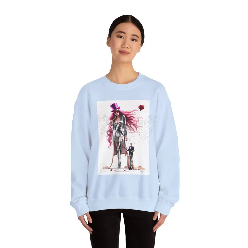 Giant Girlfriend Fantasy Signature Design Sweatshirt — Tall Giantess Fetish Art Crewneck Sweatshirt