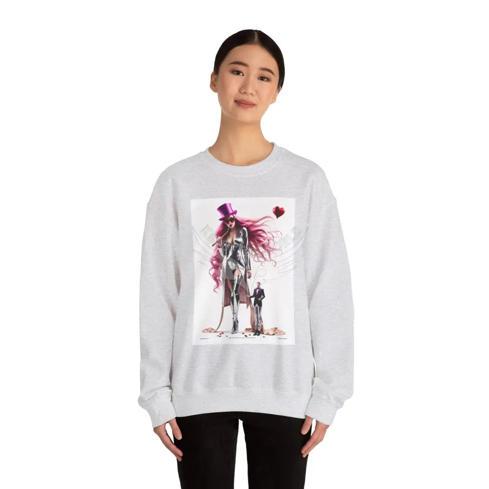 Giant Girlfriend Fantasy Signature Design Sweatshirt — Tall Giantess Fetish Art Crewneck Sweatshirt