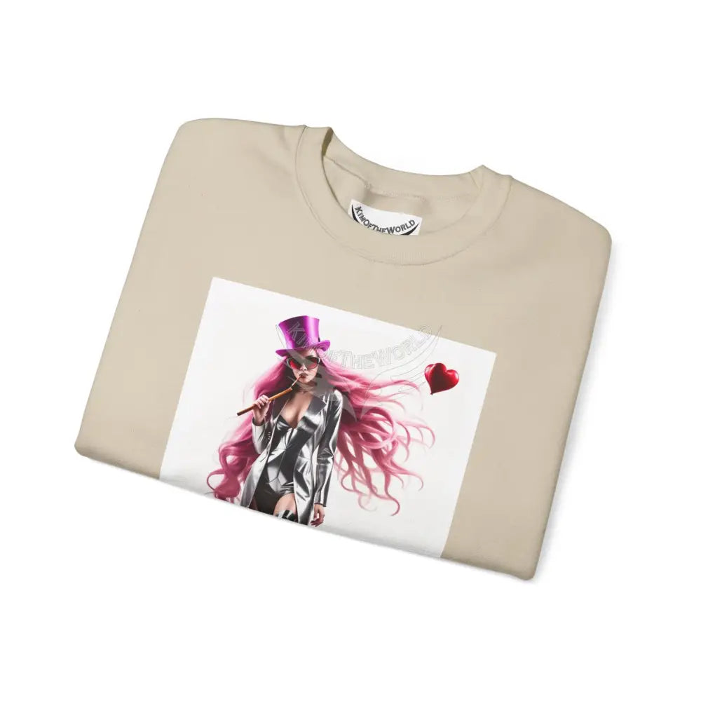 Giant Girlfriend Fantasy Signature Design Sweatshirt — Tall Giantess Fetish Art Crewneck Sweatshirt