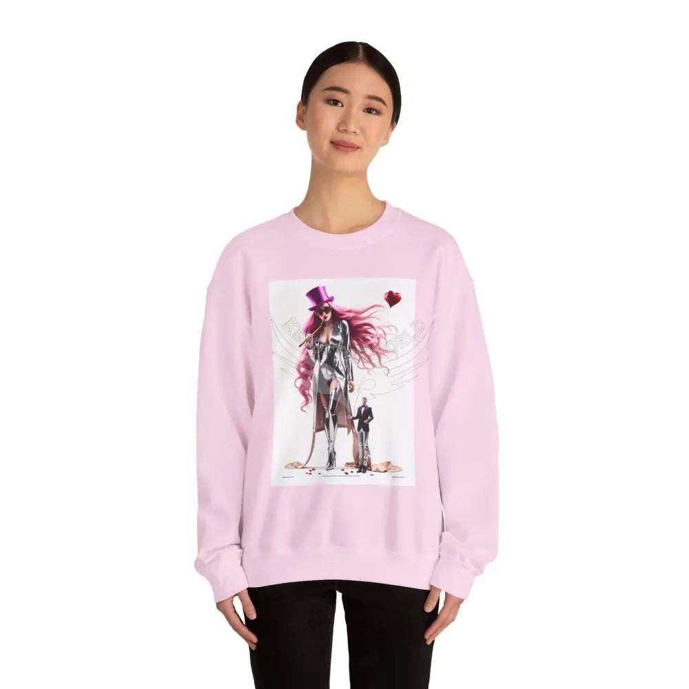 Giant Girlfriend Fantasy Signature Design Sweatshirt — Tall Giantess Fetish Art Crewneck Sweatshirt