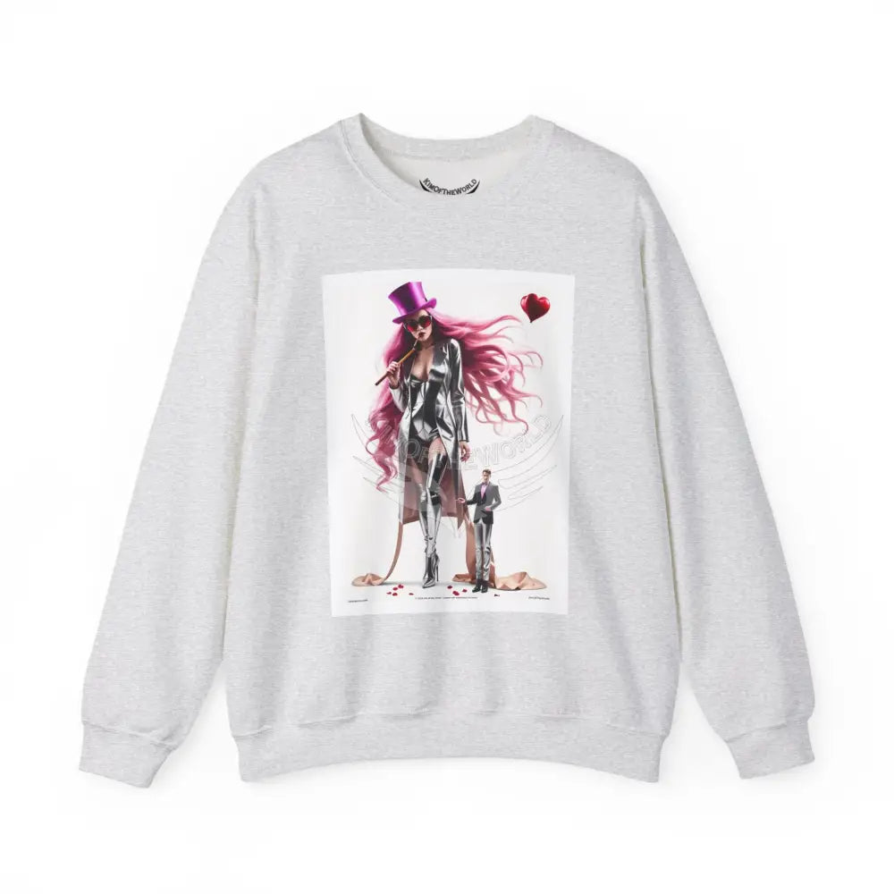 Giant Girlfriend Fantasy Signature Design Sweatshirt — Tall Giantess Fetish Art Crewneck Ash / S Sweatshirt