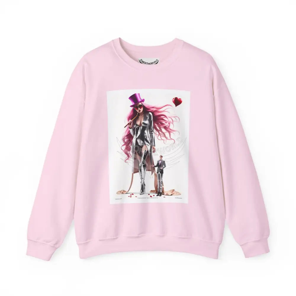 Giant Girlfriend Fantasy Signature Design Sweatshirt — Tall Giantess Fetish Art Crewneck Light Pink / S Sweatshirt