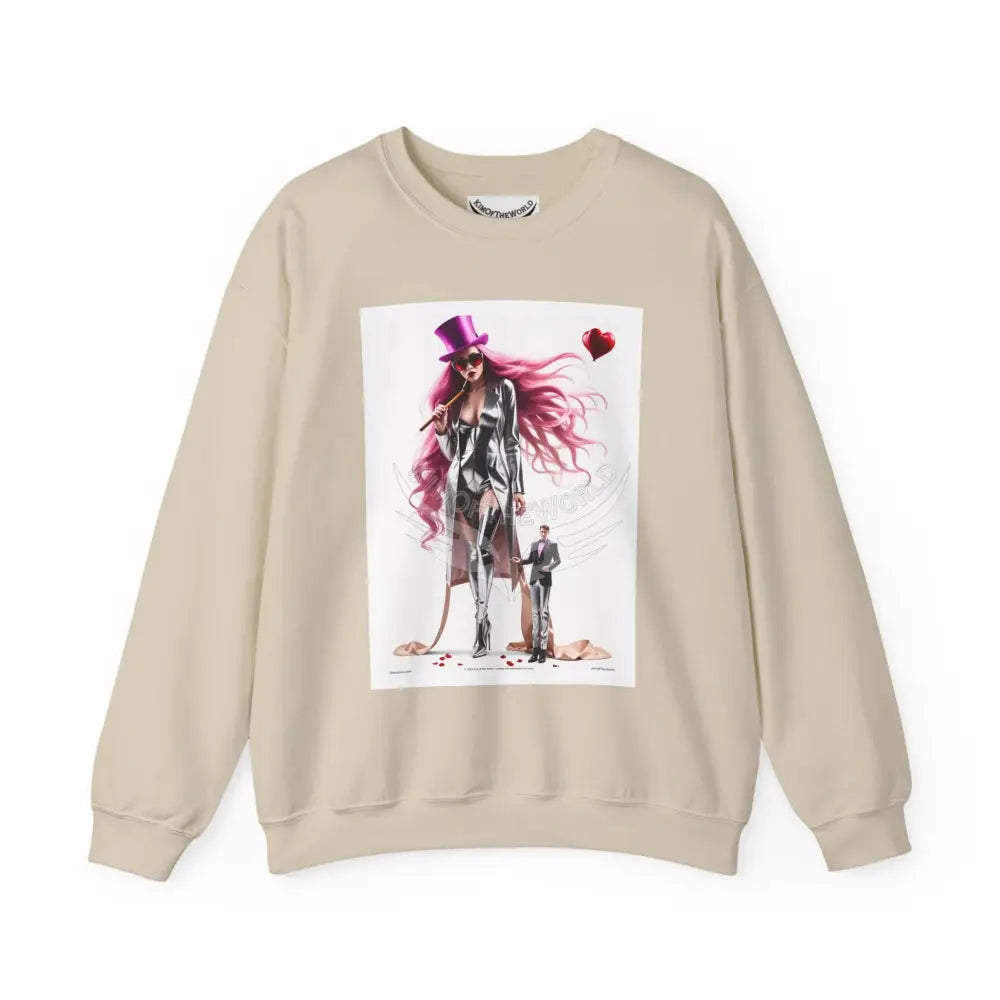 Giant Girlfriend Fantasy Signature Design Sweatshirt — Tall Giantess Fetish Art Crewneck Sand / S Sweatshirt