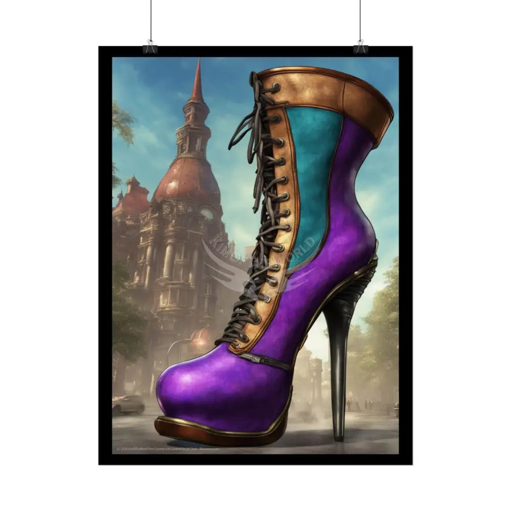 Giant Gothic High Heel Shoe - Clean Fetish Boot Feet Shoe High Heel Art Print Poster Poster
