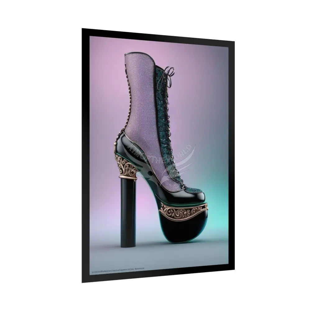 Giant Gothic High Heel Shoe - Clean Fetish Boot Feet Shoe High Heel Art Print Poster Poster