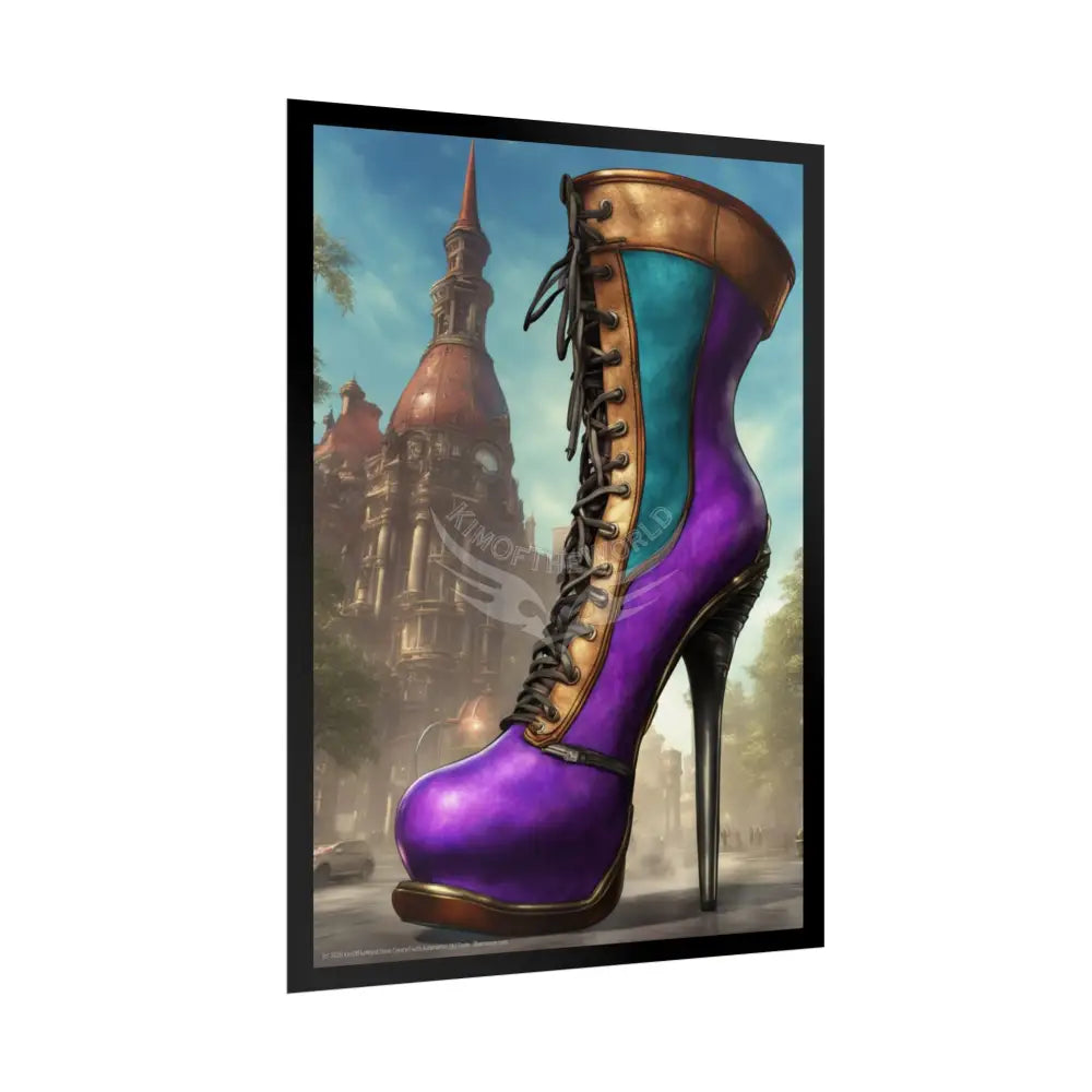 Giant Gothic High Heel Shoe - Clean Fetish Boot Feet Shoe High Heel Art Print Poster Poster