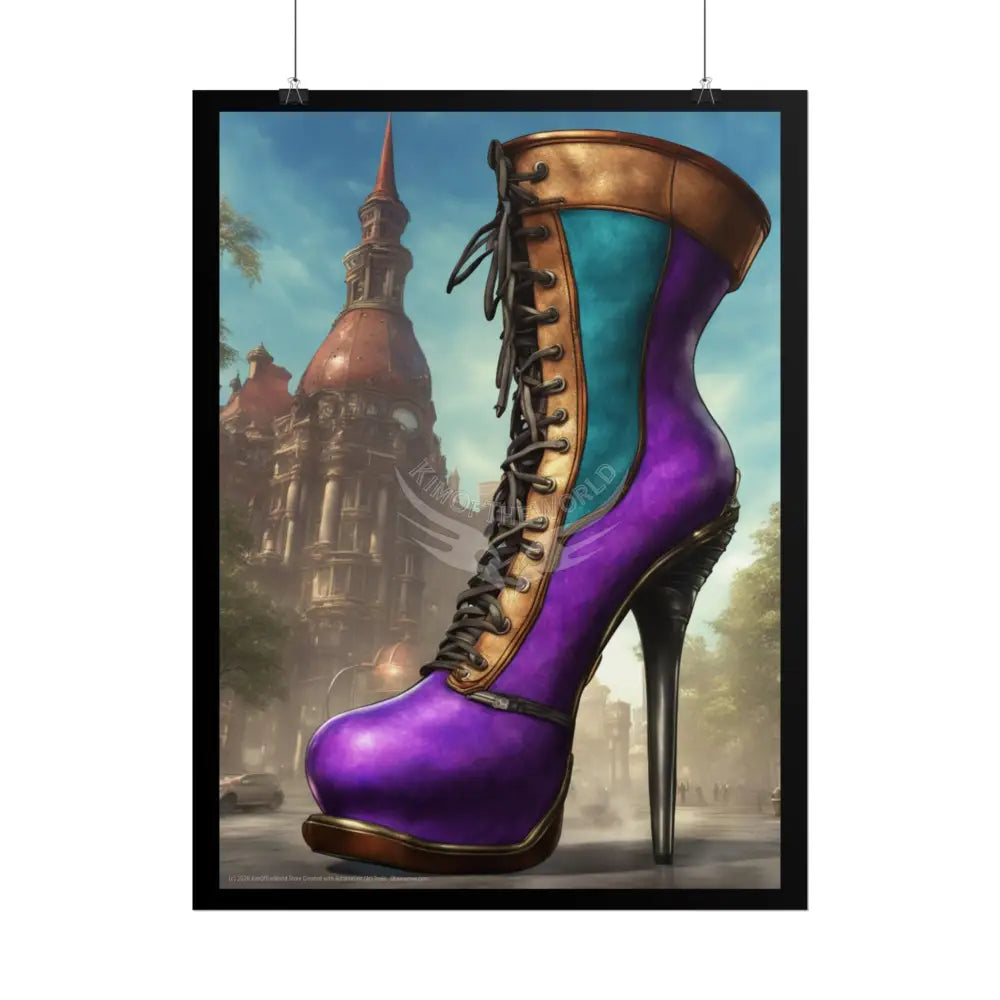 Giant Gothic High Heel Shoe - Clean Fetish Boot Feet Shoe High Heel Art Print Poster Poster