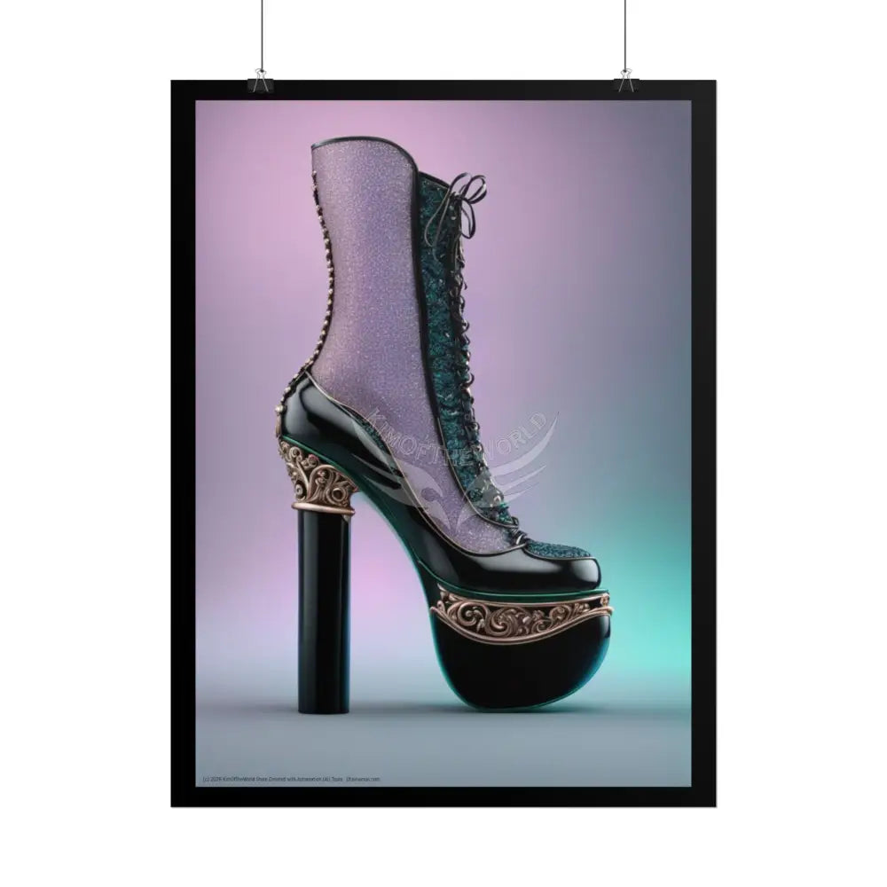 Giant Gothic High Heel Shoe - Clean Fetish Boot Feet Shoe High Heel Art Print Poster Poster