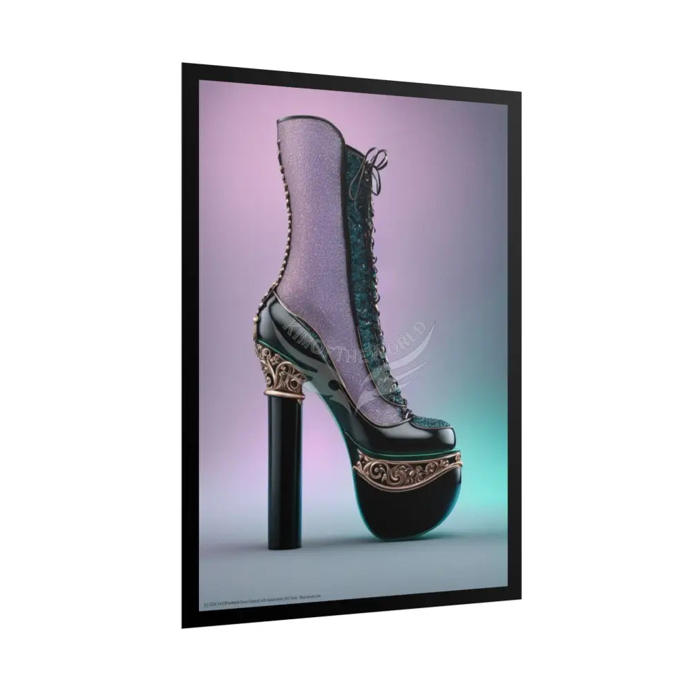 Giant Gothic High Heel Shoe - Clean Fetish Boot Feet Shoe High Heel Art Print Poster Poster