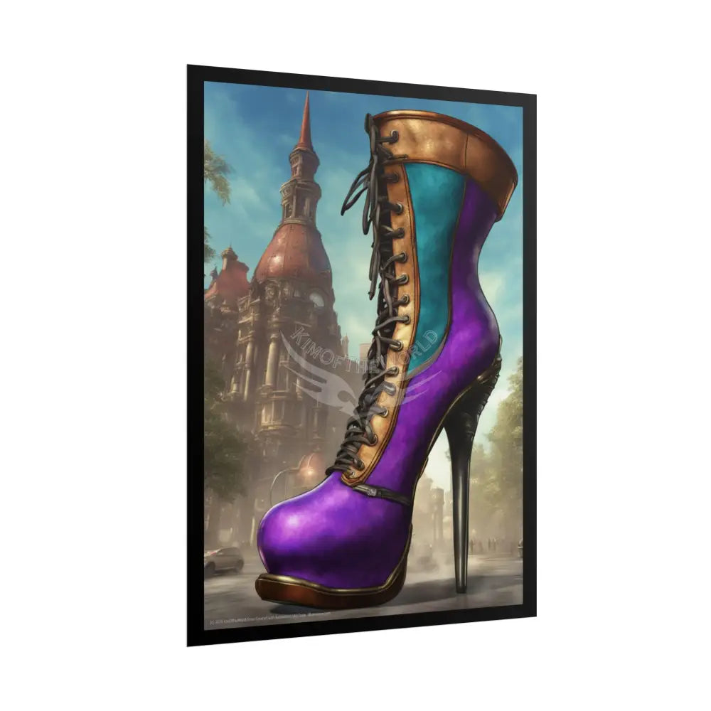 Giant Gothic High Heel Shoe - Clean Fetish Boot Feet Shoe High Heel Art Print Poster Poster