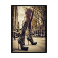 Giant Gothic Weird Steampunk High Heel Shoe - Clean Fetish Boot Feet Shoe High Heel Art Print Poster 18″ x 24″