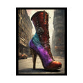 Giant Gothic Weird Steampunk High Heel Shoe - Clean Fetish Boot Feet Shoe High Heel Art Print Poster 18″ x 24″
