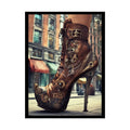 Giant Gothic Weird Steampunk High Heel Shoe - Clean Fetish Boot Feet Shoe High Heel Art Print Poster 18″ x 24″