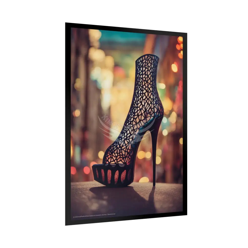 Giant Gothic Weird Steampunk High Heel Shoe - Clean Fetish Boot Feet Shoe High Heel Art Print Poster Poster