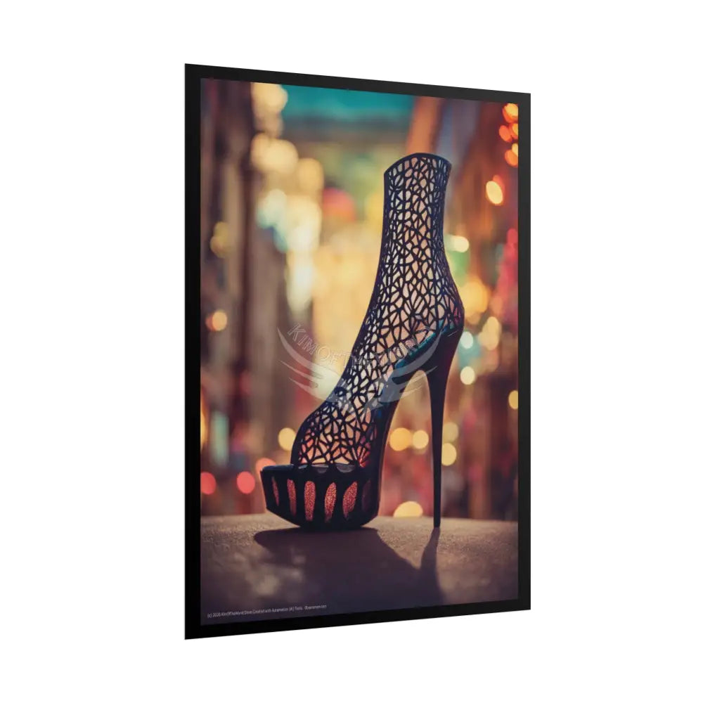 Giant Gothic Weird Steampunk High Heel Shoe - Clean Fetish Boot Feet Shoe High Heel Art Print Poster Poster