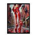 Giant Gothic Weird Steampunk High Heel Shoe - Clean Fetish Boot Feet Shoe High Heel Art Print Poster - Red 18″ x 24″