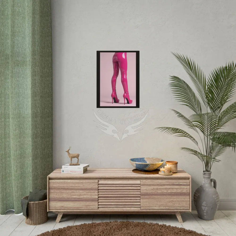 Giant Gothic Weird Steampunk High Heel Shoe - Clean Fetish Boot Feet Shoe High Heel Art Print Poster - Red Poster
