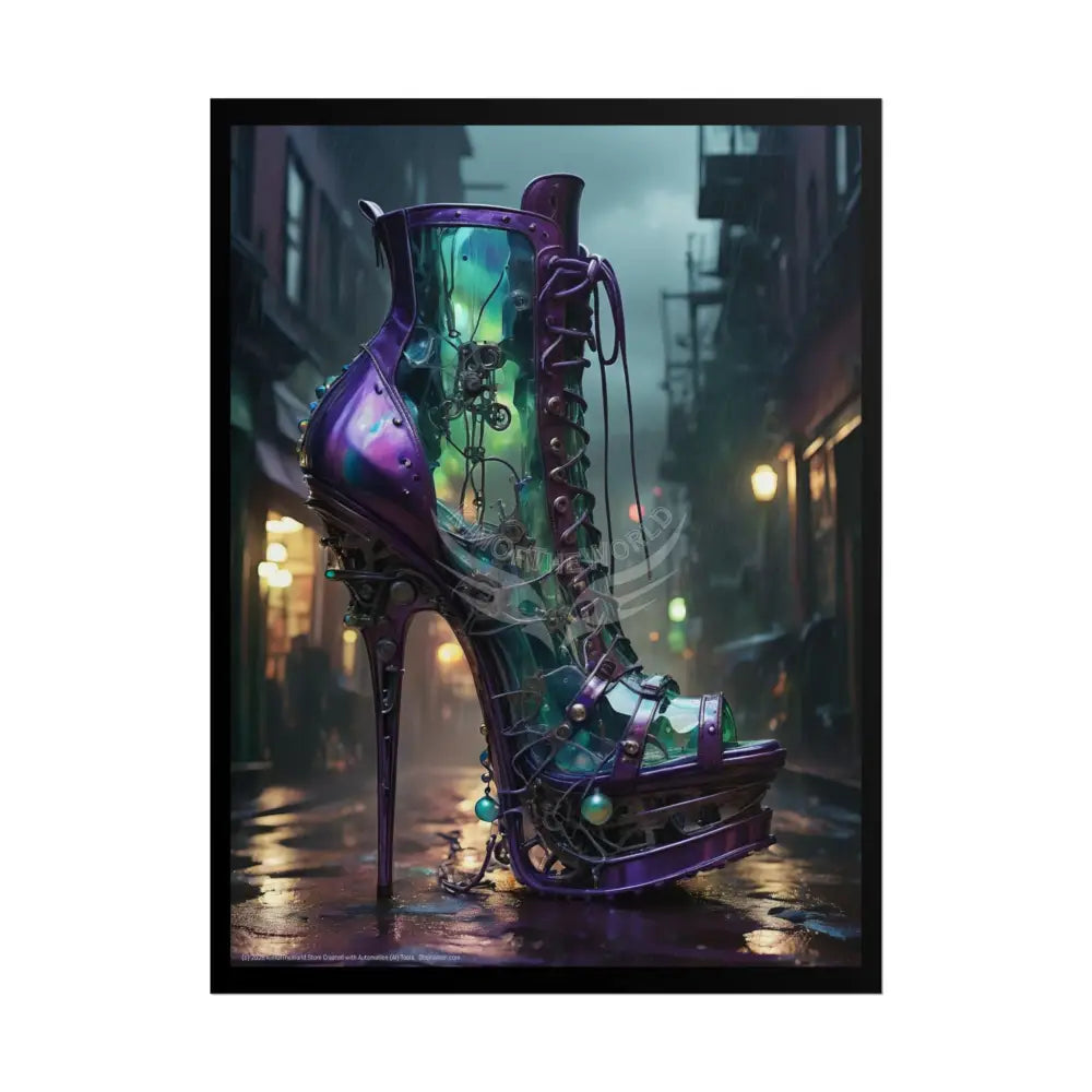 Giant High Heel Boots - Weird Boot Feet Shoe High Heel Art Print Poster 18″ x 24″ (Vertical) / Matte Poster