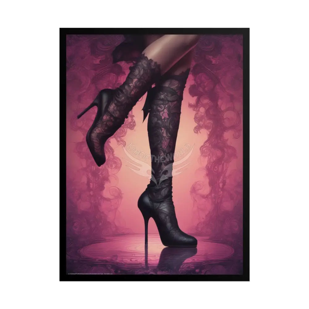 Giant High Heel Shoe - Clean Fetish Boot Feet Shoe High Heel Art Print Poster - Red 18″ x 24″ (Vertical) / Matte Poster