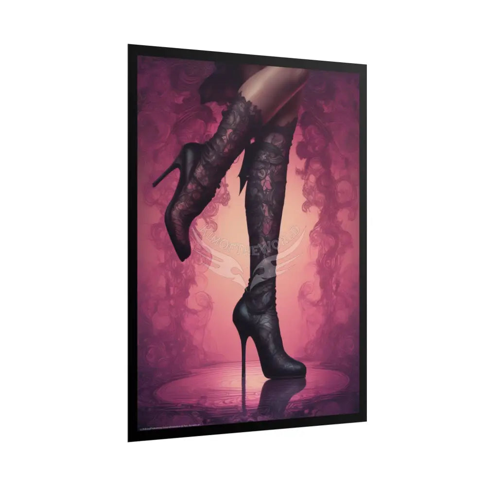 Giant High Heel Shoe - Clean Fetish Boot Feet Shoe High Heel Art Print Poster - Red Poster