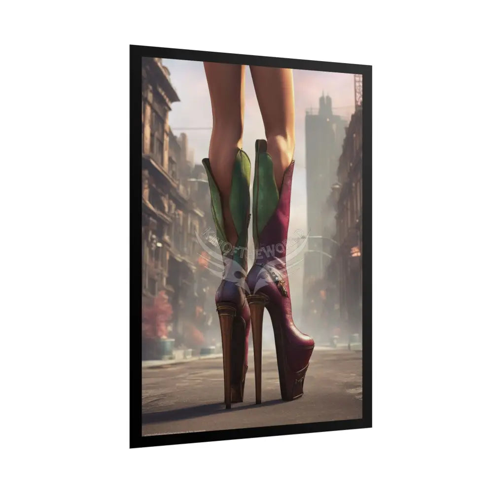 Giant High Heel Shoe - Clean Fetish Boot Feet Shoe High Heel Art Print Poster - Red Poster