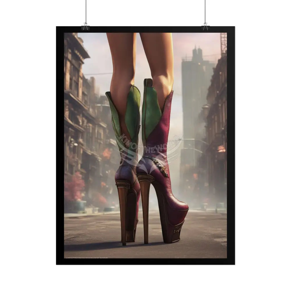 Giant High Heel Shoe - Clean Fetish Boot Feet Shoe High Heel Art Print Poster - Red Poster