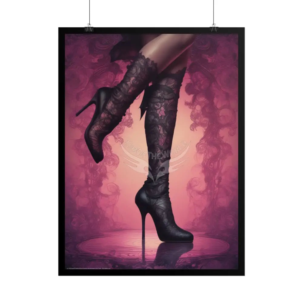 Giant High Heel Shoe - Clean Fetish Boot Feet Shoe High Heel Art Print Poster - Red Poster