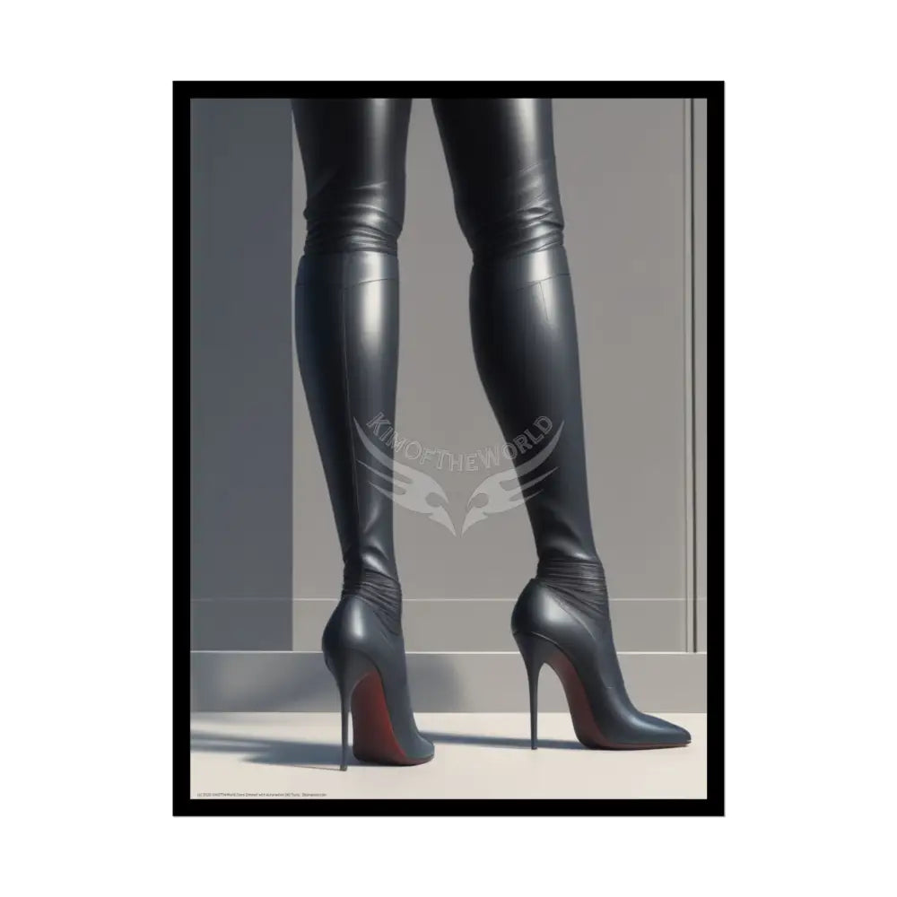Giant High Heel Shoe - Iridescent Boot Feet Shoe High Heel Art Print Poster 18″ x 24″ (Vertical) / Semi Glossy Poster