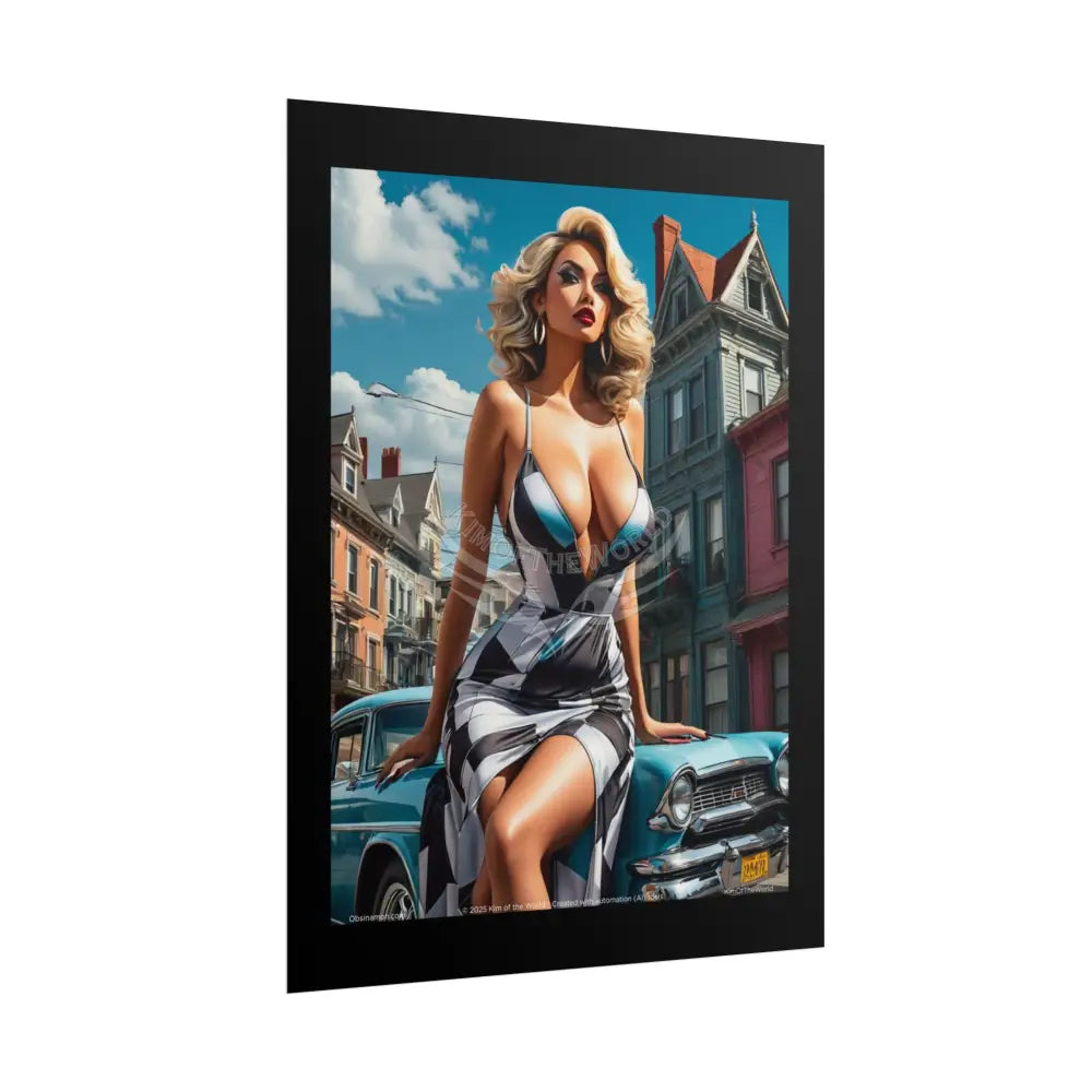 Giant Lady Fashion Poster — Fun Tall Lady Beach Art (Empowered Women for Home or Office) Poster