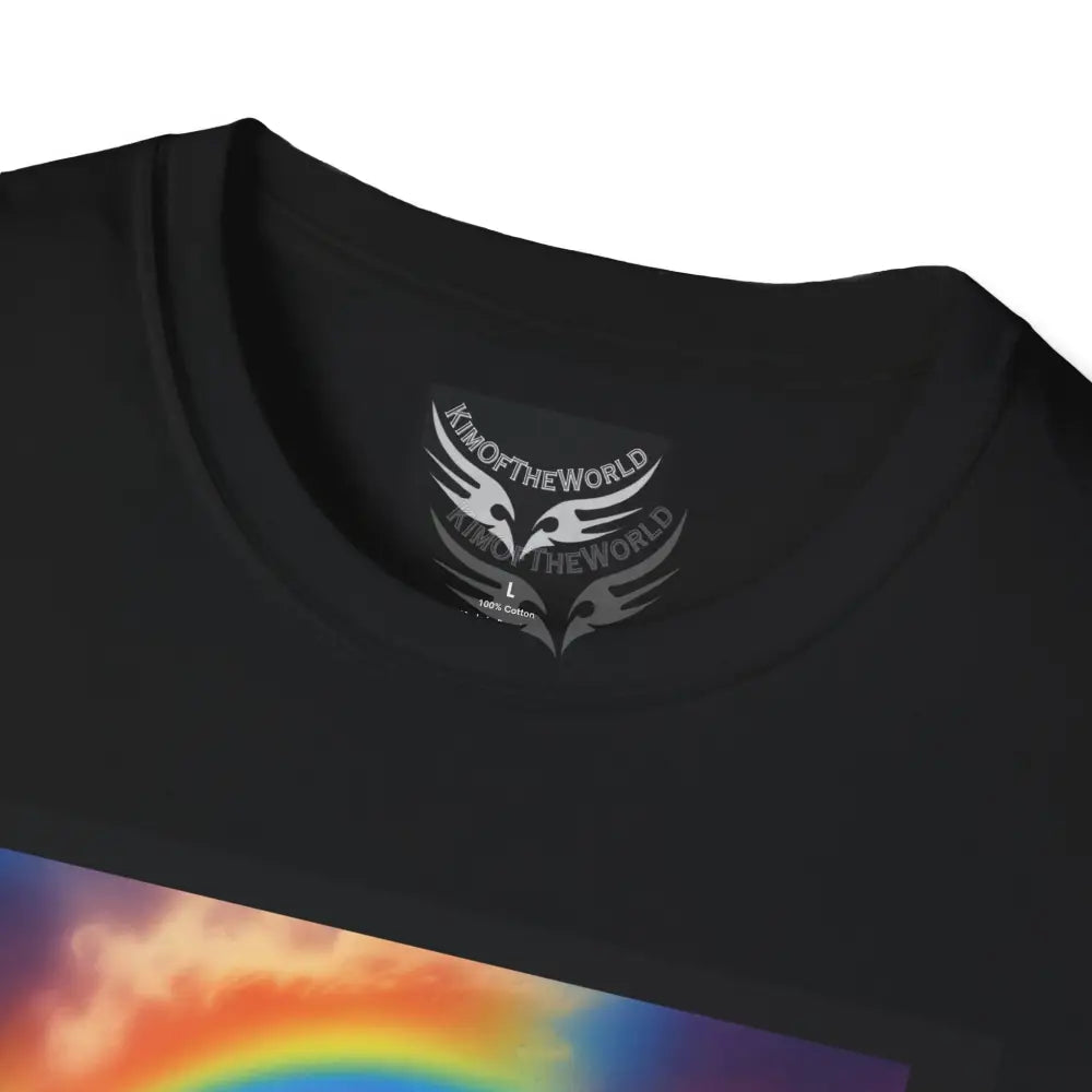 Giant Rainbow Waterfall Fantasy Landscape - Softstyle T-Shirt T-Shirt