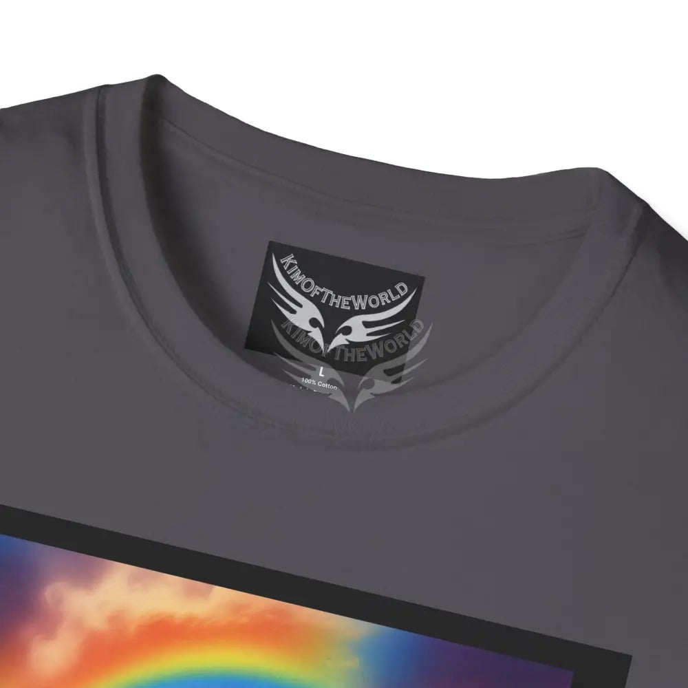Giant Rainbow Waterfall Fantasy Landscape - Softstyle T-Shirt T-Shirt
