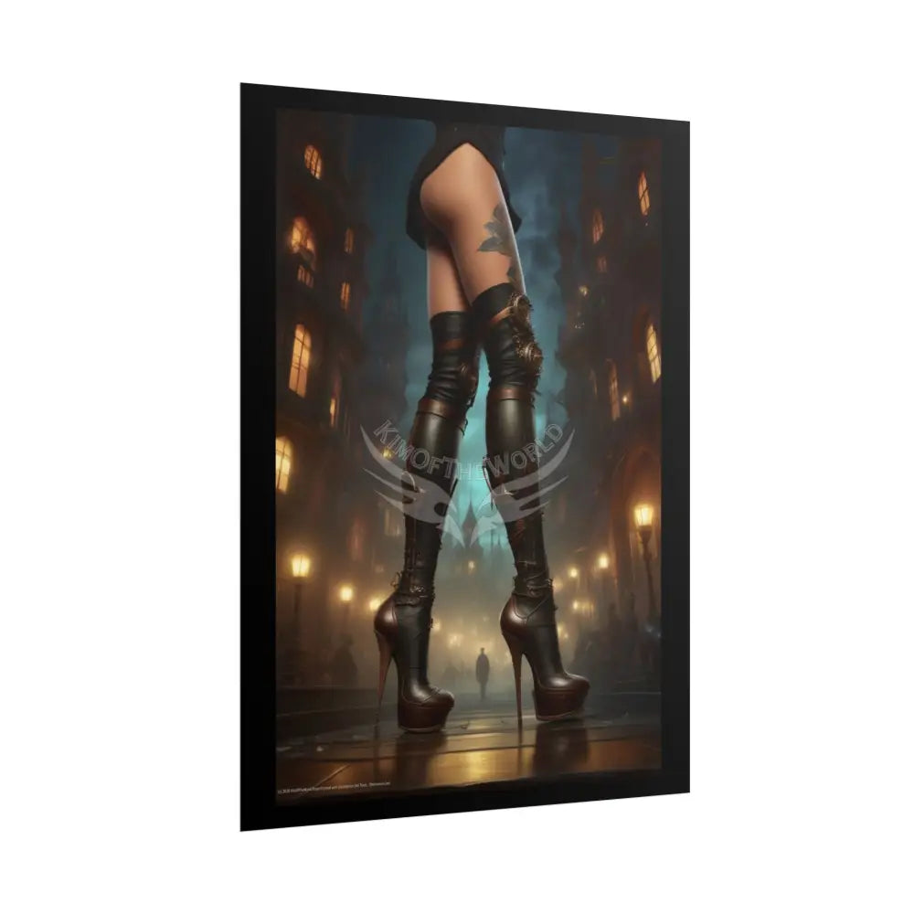 Giant Steampunk High Heel Shoe - Iridescent Boot Feet Shoe High Heel Art Print Poster Poster
