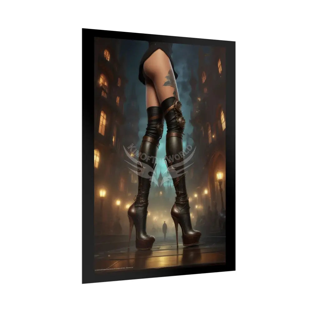 Giant Steampunk High Heel Shoe - Iridescent Boot Feet Shoe High Heel Art Print Poster Poster