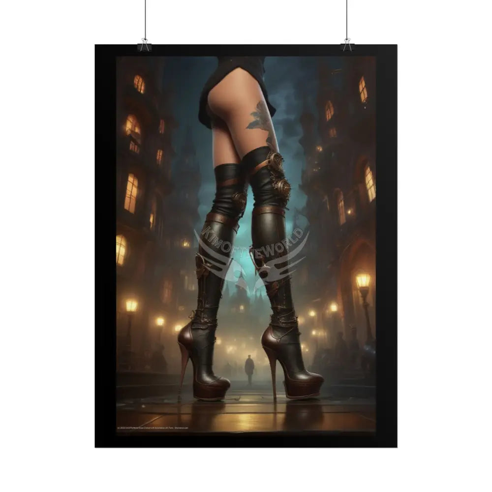 Giant Steampunk High Heel Shoe - Iridescent Boot Feet Shoe High Heel Art Print Poster Poster