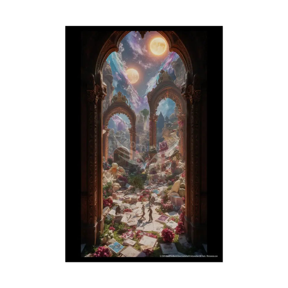 Giant Surreal Fantasy Archway Portal Poster — Dreamscape Ruins Rolled Art Print 24’’ x 36’’ (Vertical) / Semi Glossy