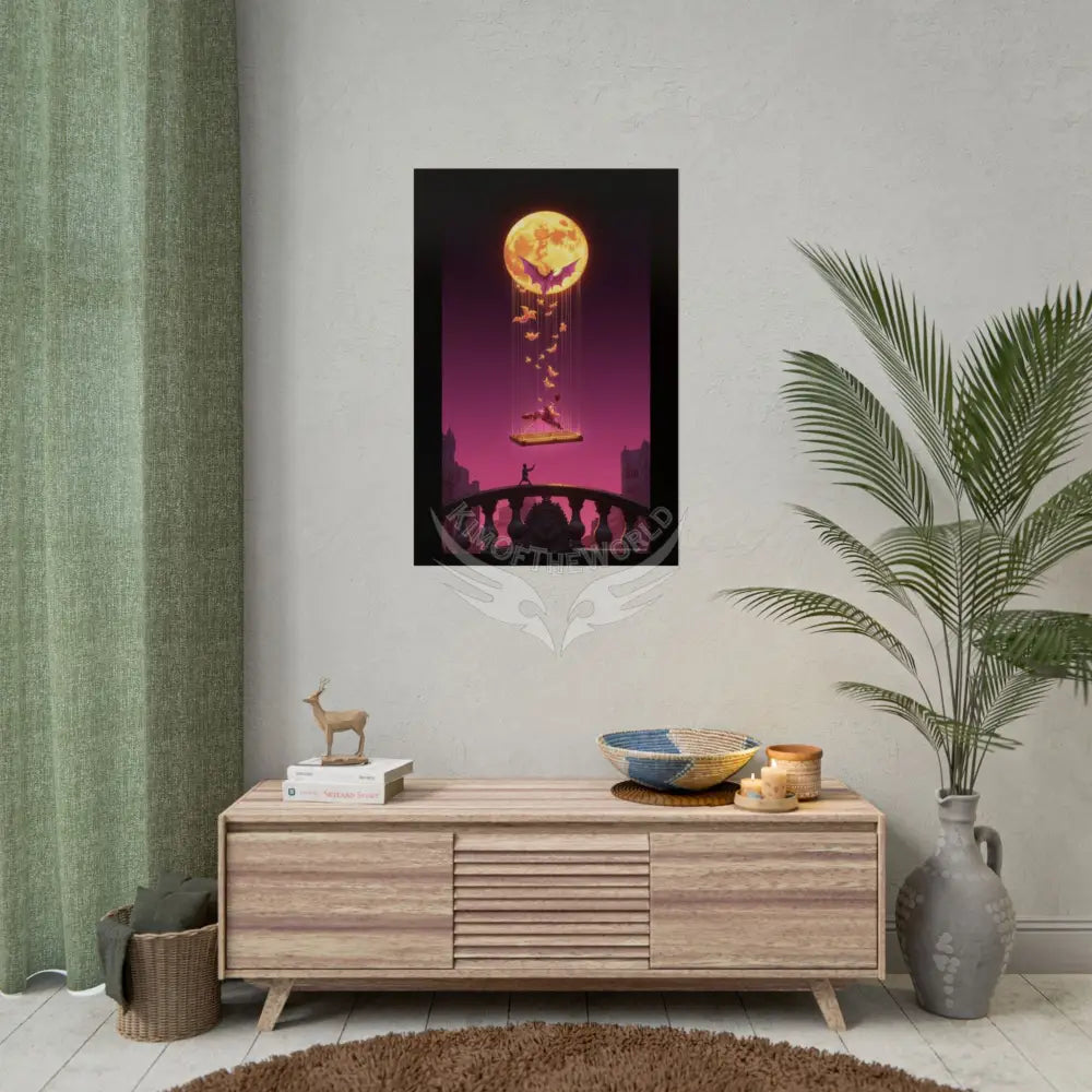 Giant Surreal Fantasy Bat Moon Portal Poster — Dreamscape Ruins Rolled Art Print Poster