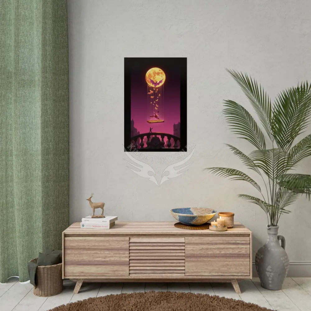 Giant Surreal Fantasy Bat Moon Portal Poster — Dreamscape Ruins Rolled Art Print Poster