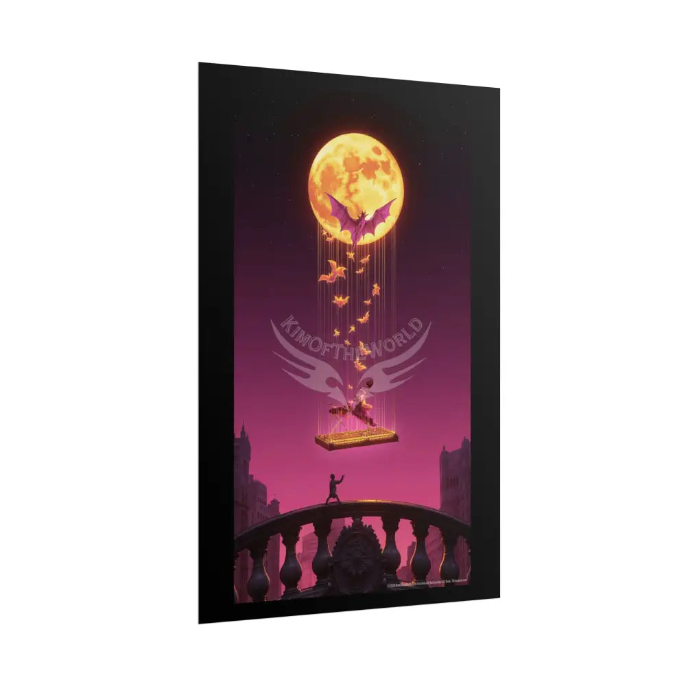 Giant Surreal Fantasy Bat Moon Portal Poster — Dreamscape Ruins Rolled Art Print Poster