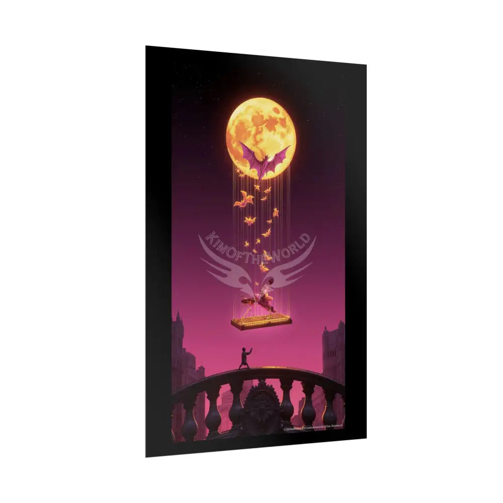 Giant Surreal Fantasy Bat Moon Portal Poster — Dreamscape Ruins Rolled Art Print Poster