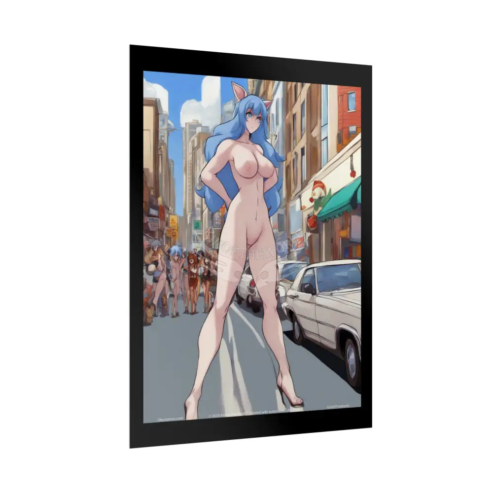 Giantess Anime Anthro Giant Lady Girl Poster — Rolled Art Print Poster